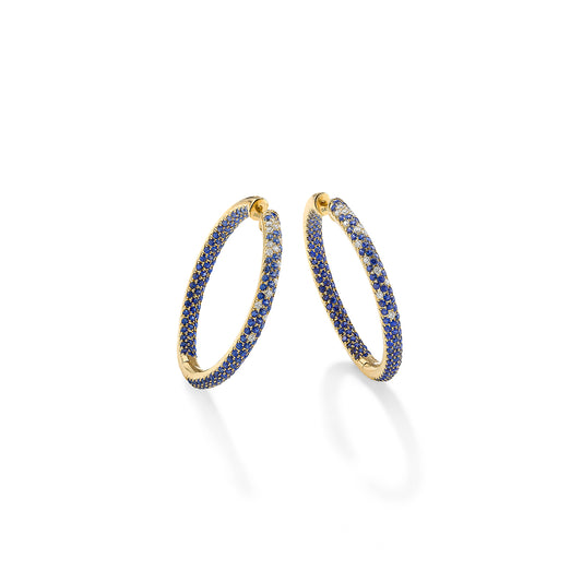 Disco Hoop Earrings Blue