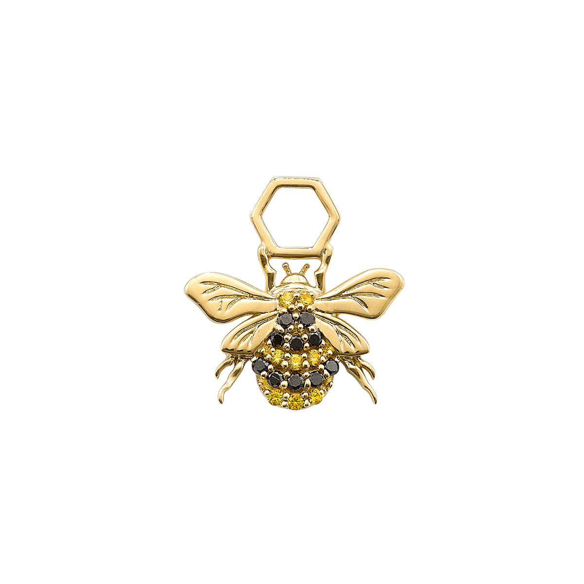 Bee Black Diamond Yellow Sapphire EarWish