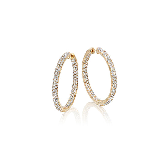 Disco Hoop Earrings Diamond Yellow