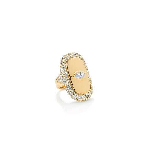 Synchronicity Yellow Gold and Diamond Ring