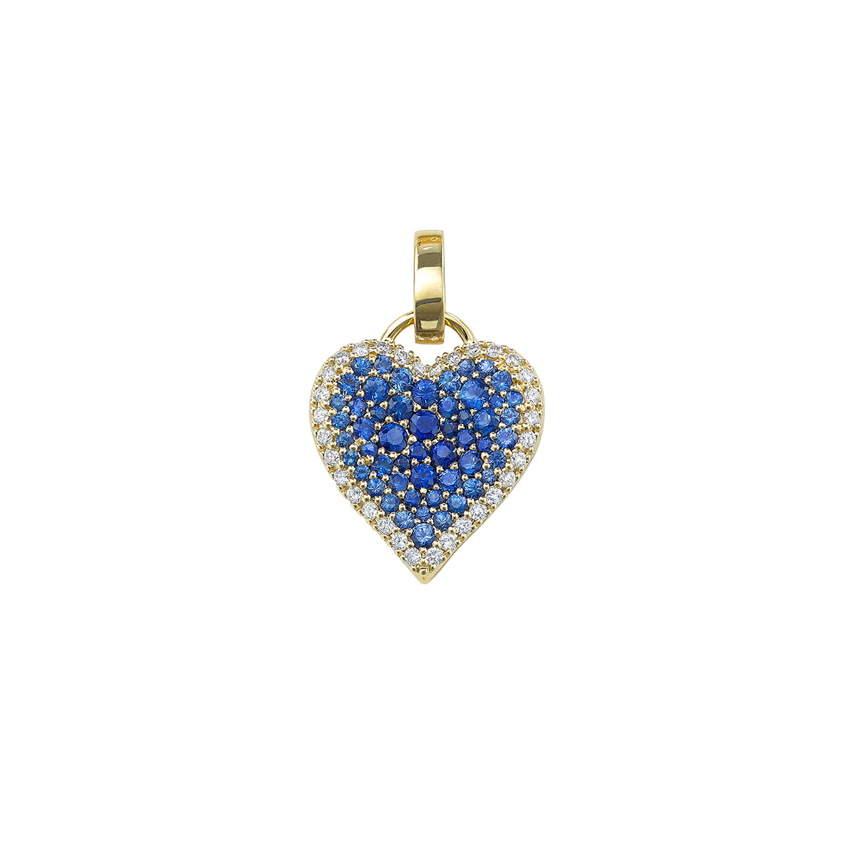 Fortune Blue Sapphire Pave Heart