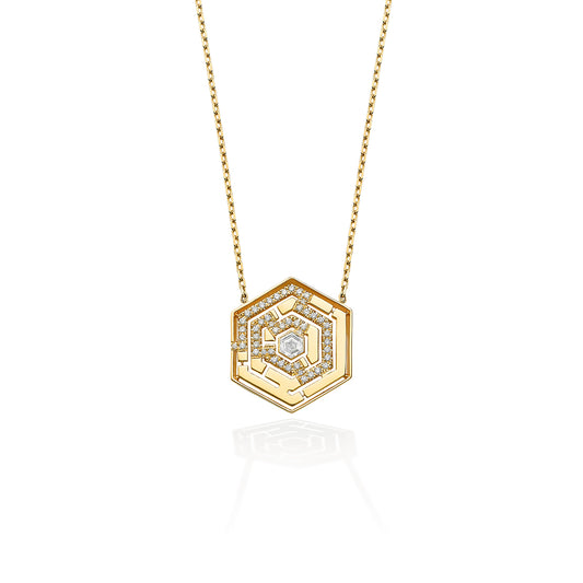 Labyrinth Hexagonal Pendant