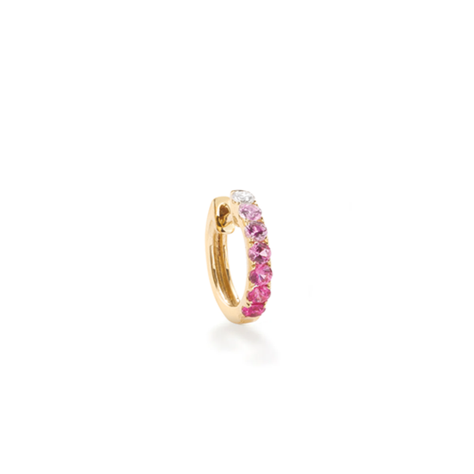 Single Orb Hoop Pink Sapphires Midi