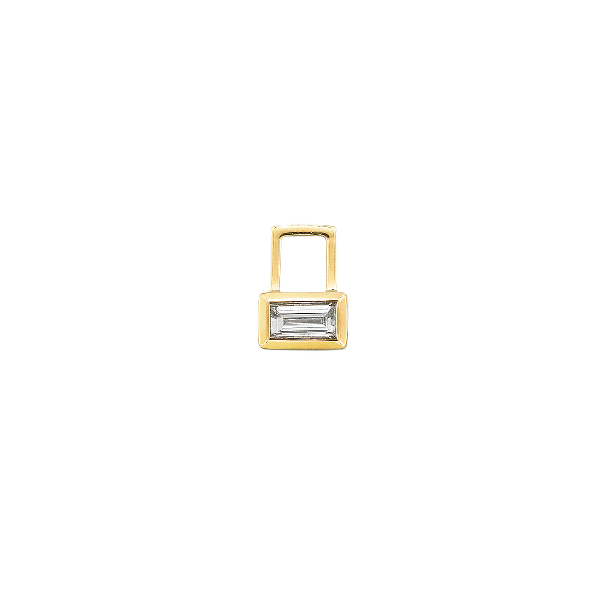 Padlock Baguette Diamond EarWish Yellow Gold