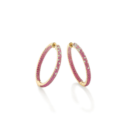 Disco Hoop Earrings Pink