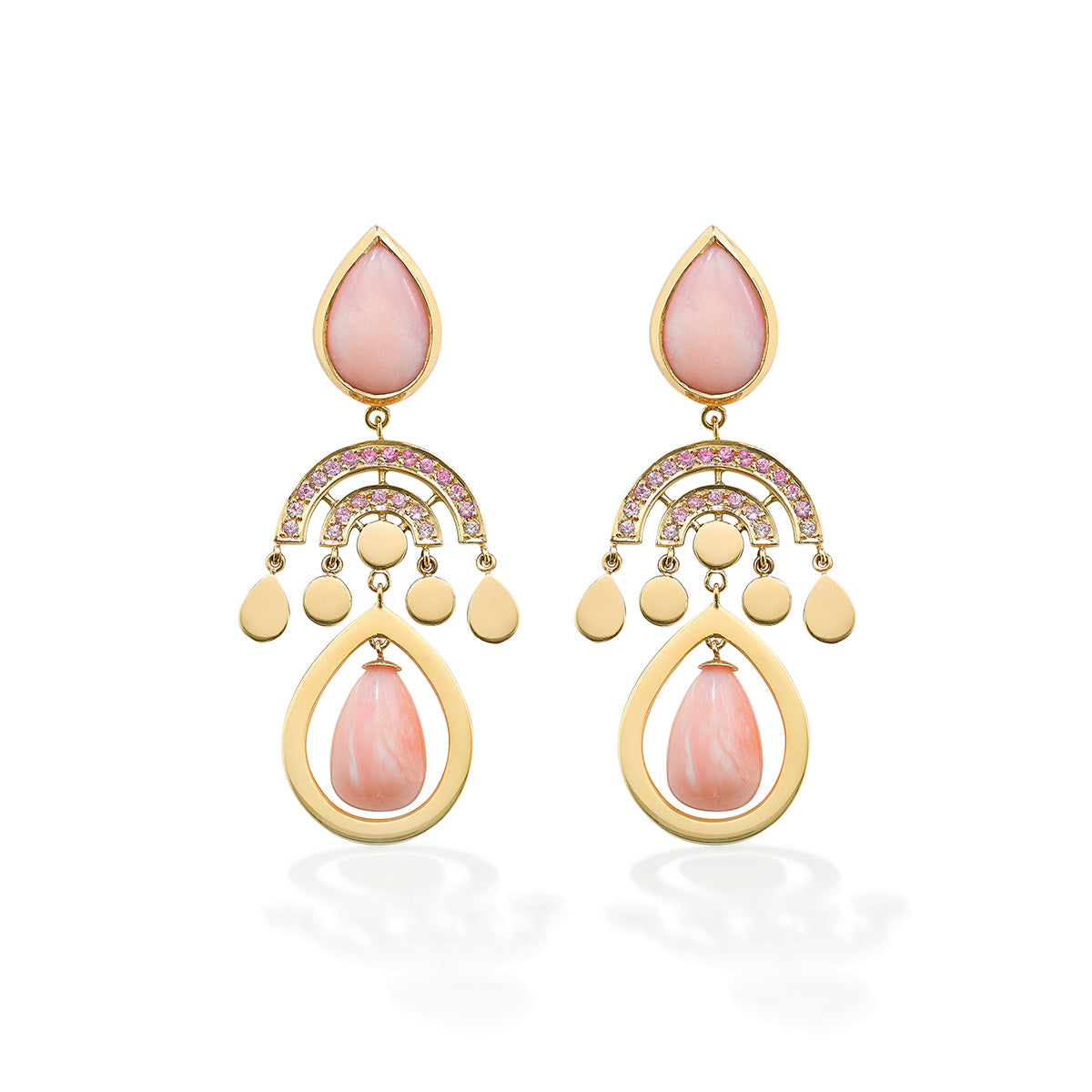 Siren Earrings Pink Opal