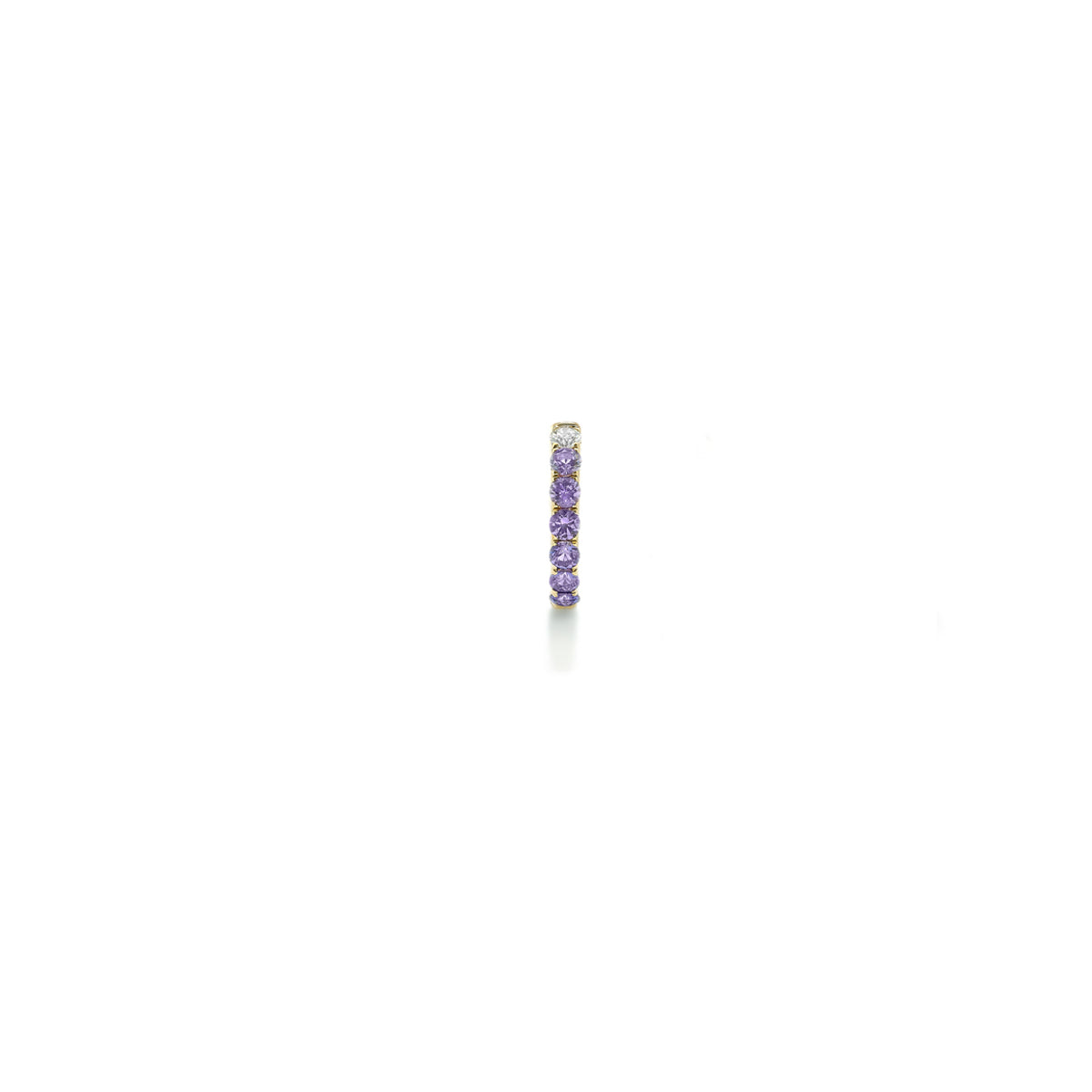 Single Orb Hoop Purple Sapphires Midi