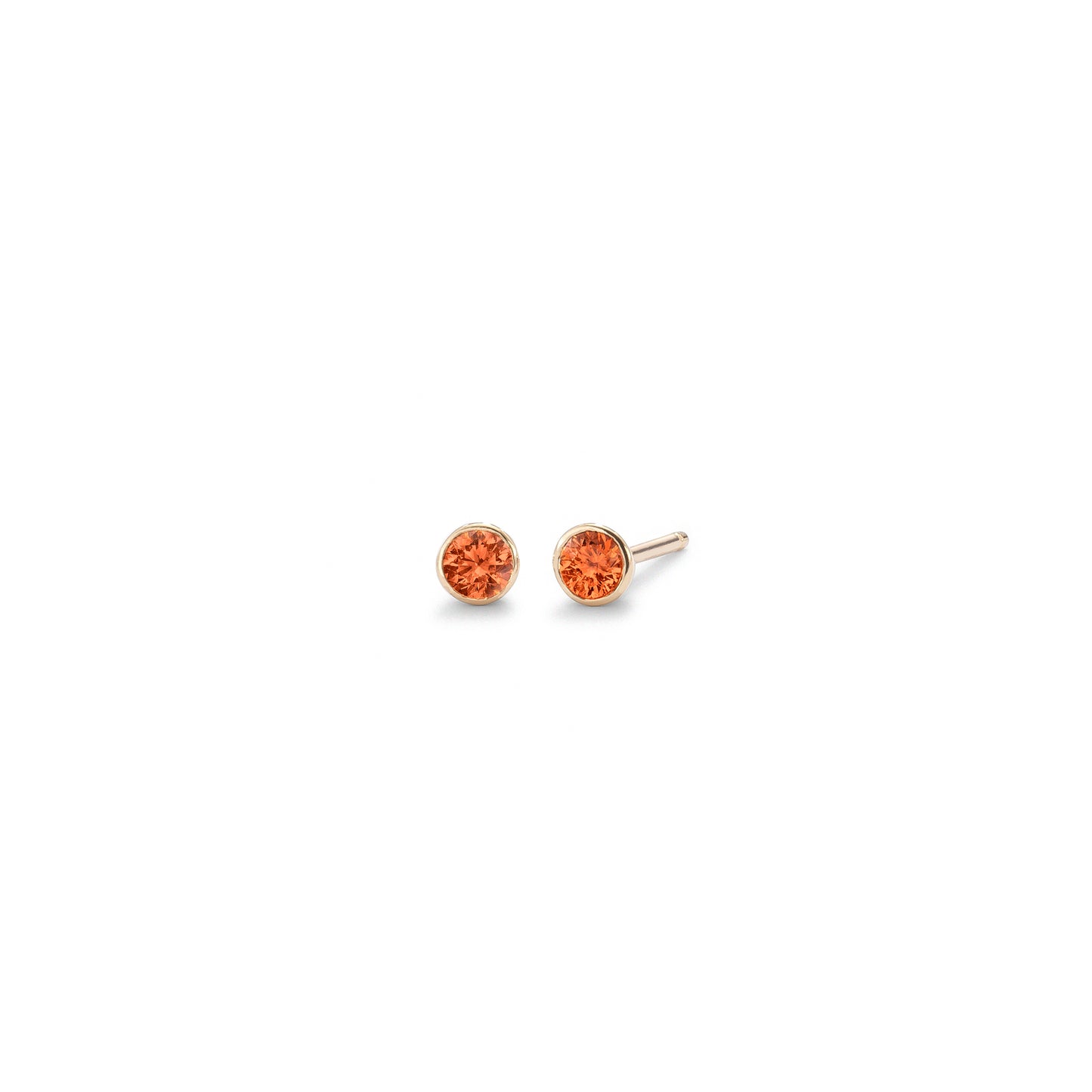 Strobe stud earring - Orange Sapphire