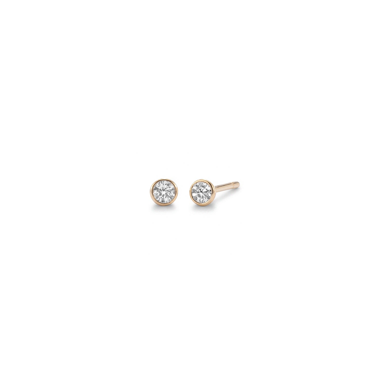 Strobe stud earring - Diamond/ Yellow Gold