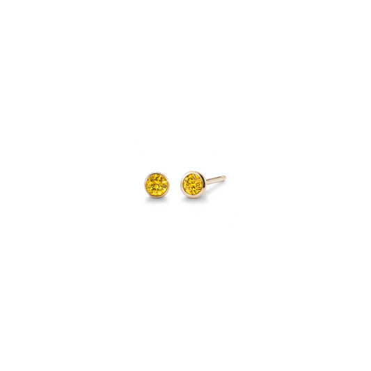 Strobe stud earring - Yellow Sapphire