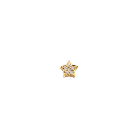 Stud Club Star - Diamond/ Yellow Gold