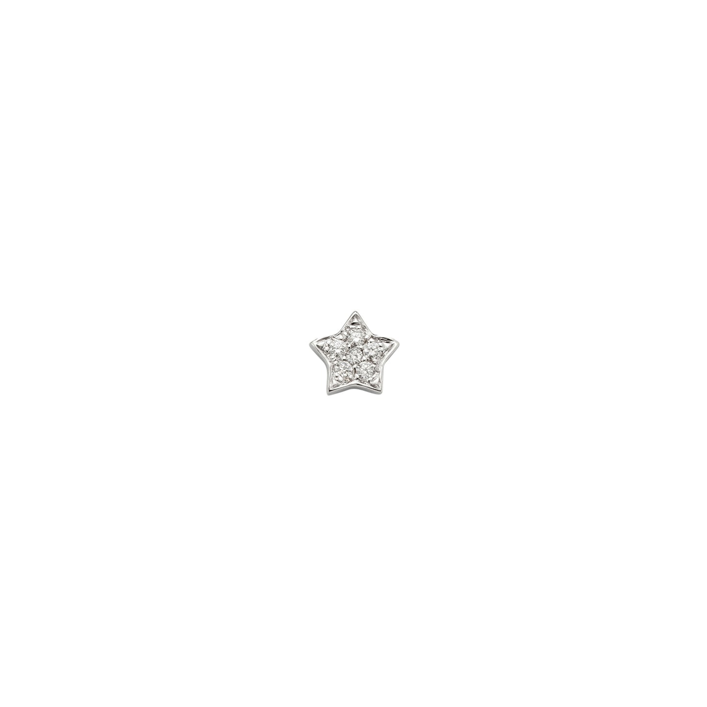 Stud Club Star - Diamond/ White Gold