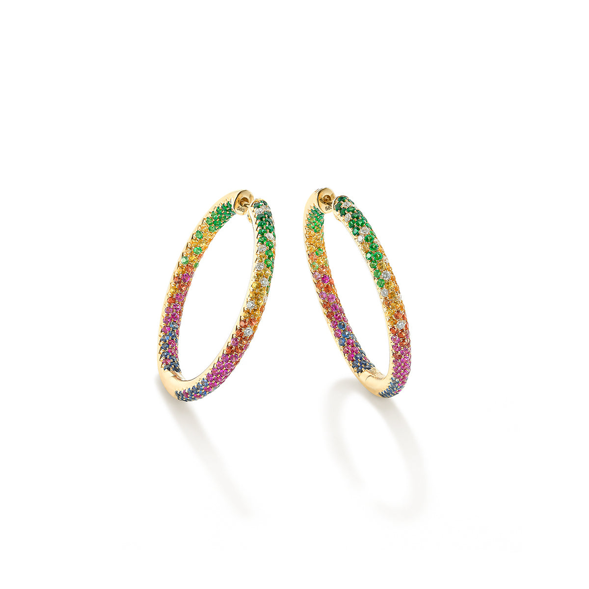 Disco Hoop Earrings Rainbow