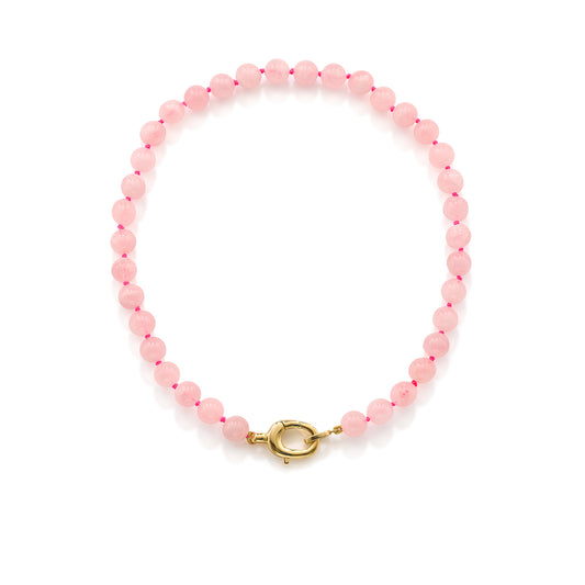 Rebel Rose Quartz Bead Necklace