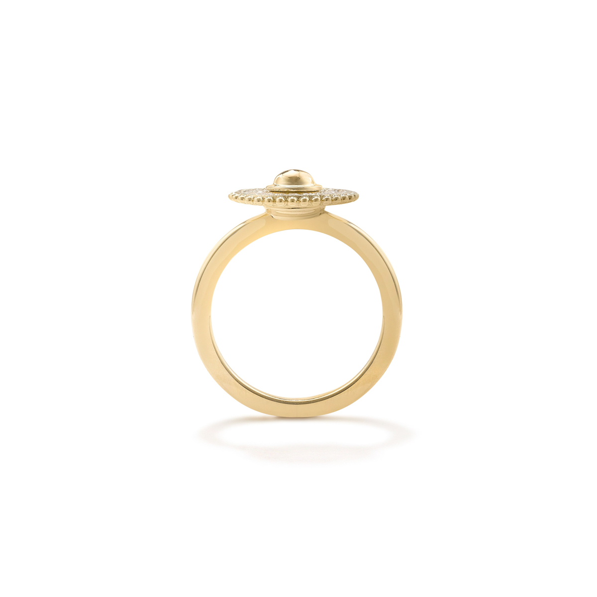 Spinner ring with diamonds in 14ct yellow gold