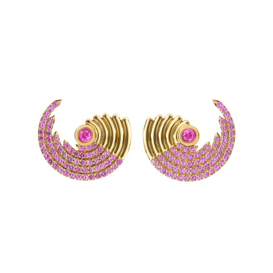 Zouk large pink sapphire earrings