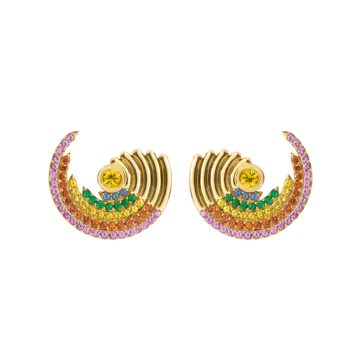 Zouk large rainbow earrings