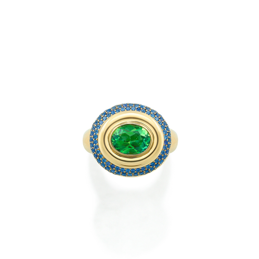 Green Tourmaline Arena Ring