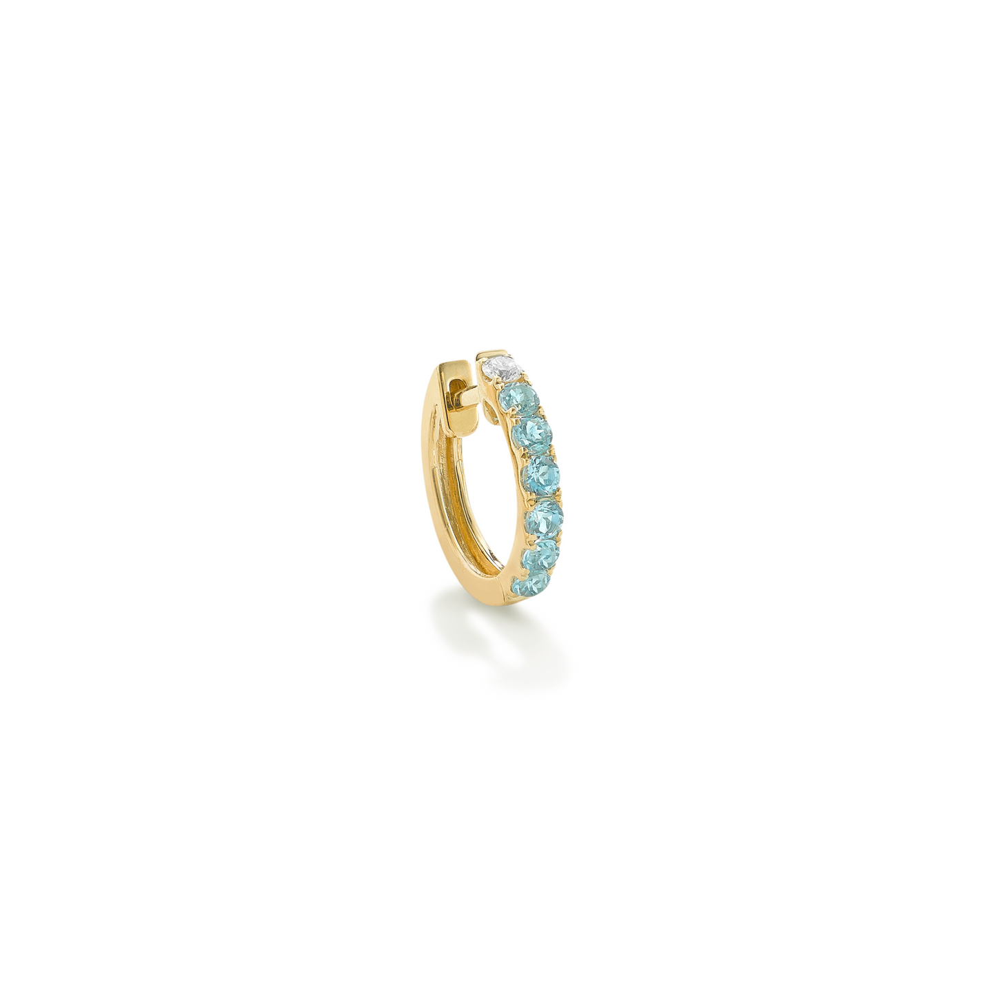 Single Orb Hoop Blue Topaz Midi