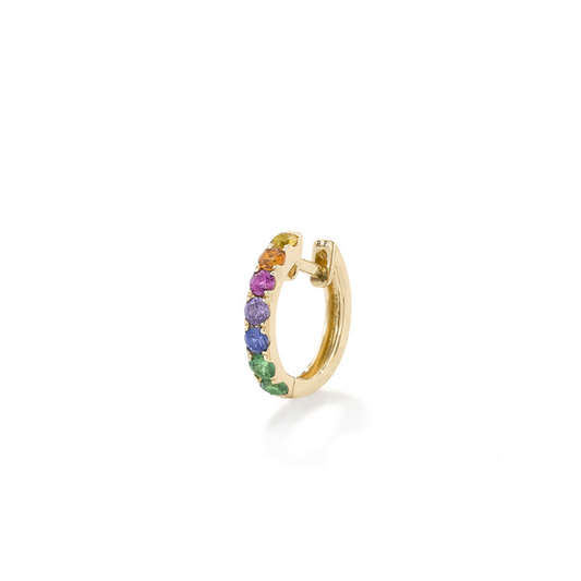 Single Orb Hoop Rainbow Sapphires Midi