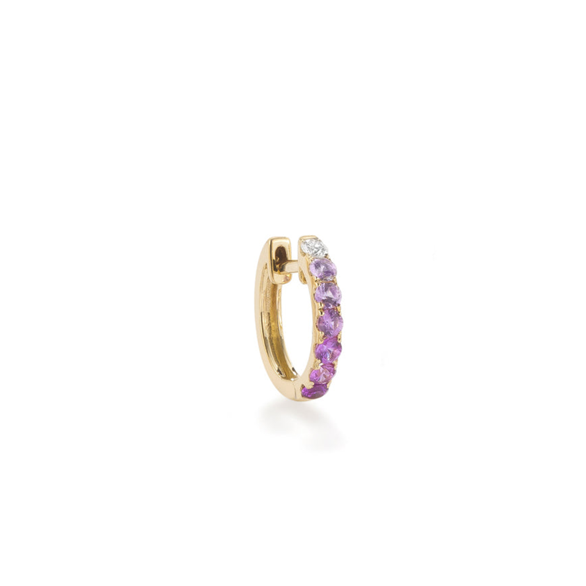 Single Orb Hoop Amethyst Midi