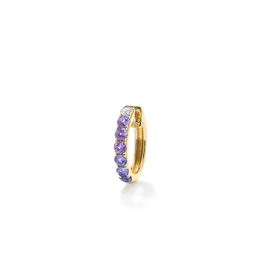 Single Orb Hoop Purple Sapphires Midi