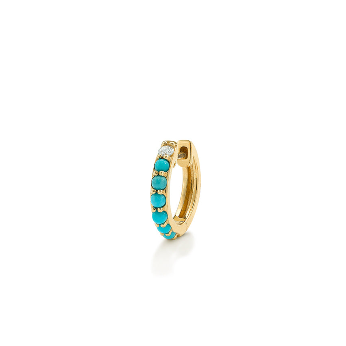 Single Orb Hoop Turquoise Midi