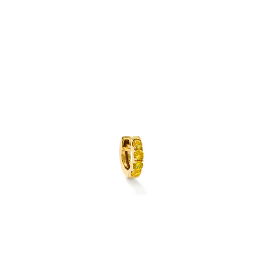 Single Orb Hoop Yellow Sapphire Mini