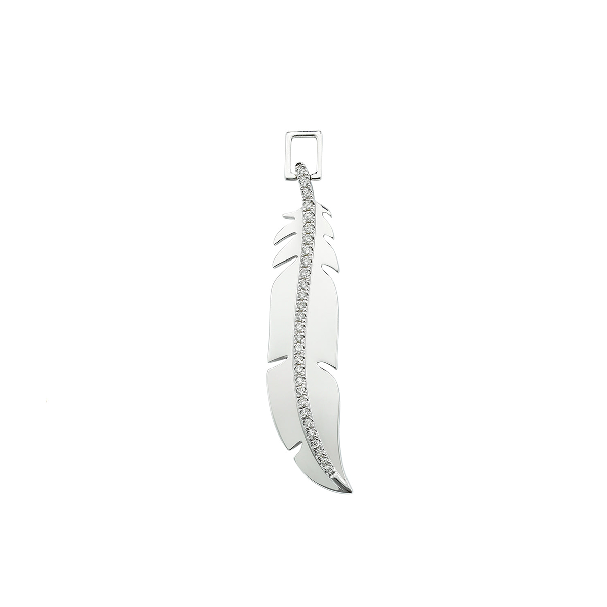 Feather Large EarWish White Gold