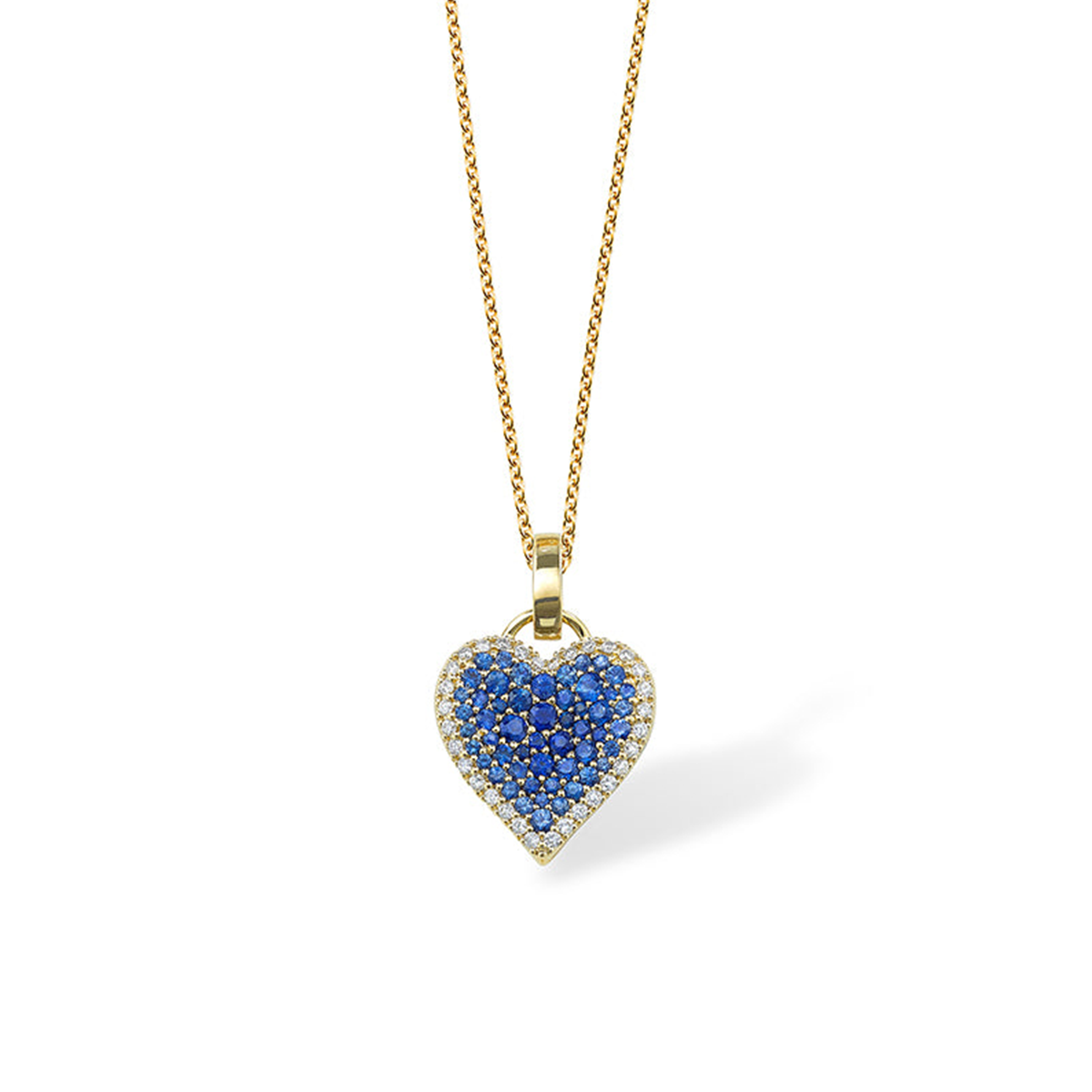 Fortune Blue Sapphire Pave Heart